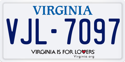VA license plate VJL7097
