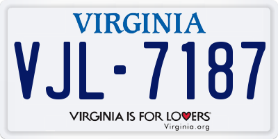 VA license plate VJL7187