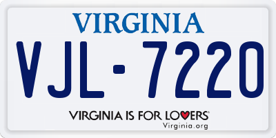 VA license plate VJL7220