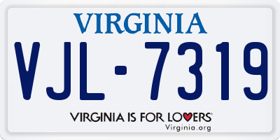 VA license plate VJL7319