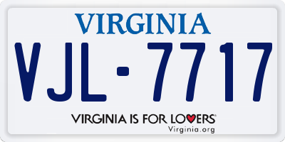 VA license plate VJL7717