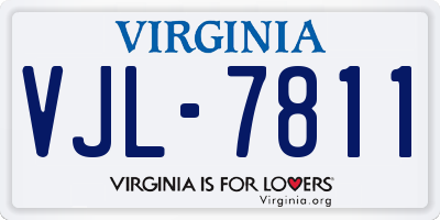 VA license plate VJL7811