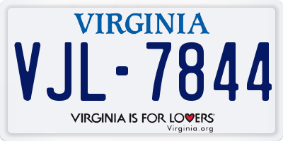 VA license plate VJL7844