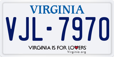 VA license plate VJL7970