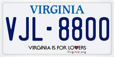 VA license plate VJL8800