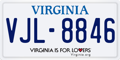 VA license plate VJL8846