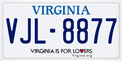 VA license plate VJL8877