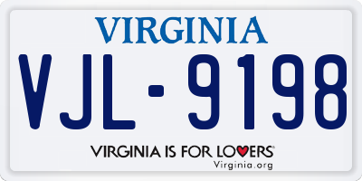 VA license plate VJL9198
