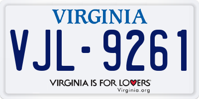 VA license plate VJL9261