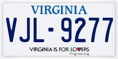 VA license plate VJL9277