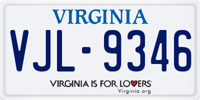 VA license plate VJL9346
