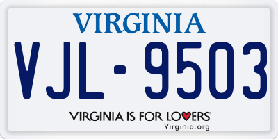 VA license plate VJL9503