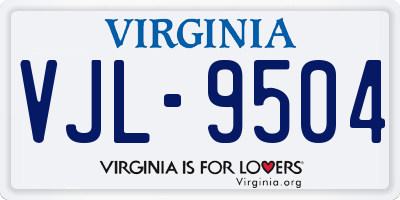 VA license plate VJL9504