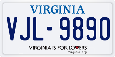 VA license plate VJL9890