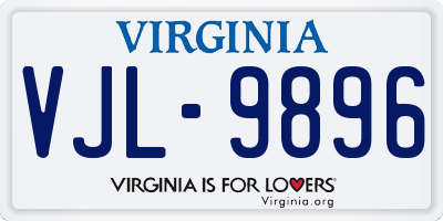 VA license plate VJL9896