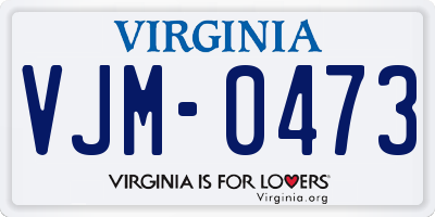 VA license plate VJM0473