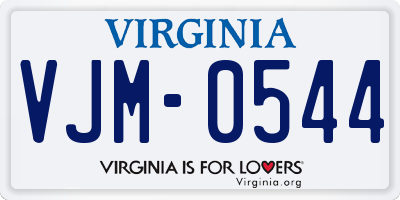 VA license plate VJM0544
