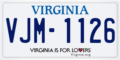 VA license plate VJM1126
