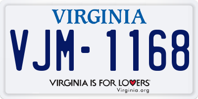 VA license plate VJM1168