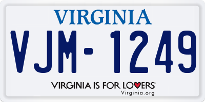 VA license plate VJM1249