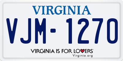 VA license plate VJM1270