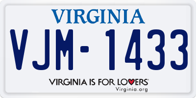 VA license plate VJM1433