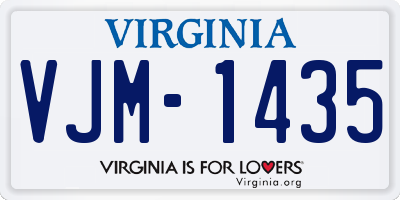 VA license plate VJM1435