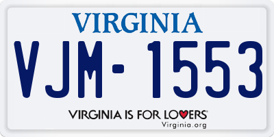 VA license plate VJM1553