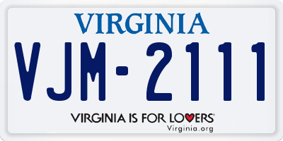 VA license plate VJM2111