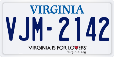 VA license plate VJM2142