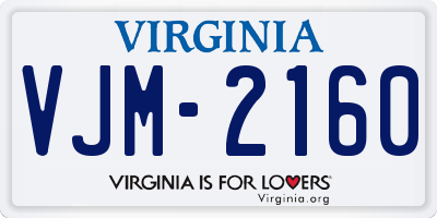 VA license plate VJM2160