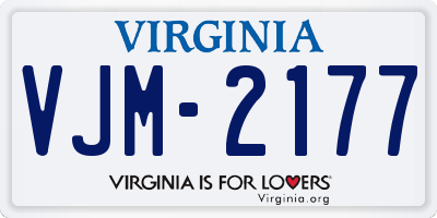 VA license plate VJM2177