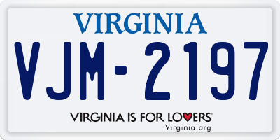 VA license plate VJM2197