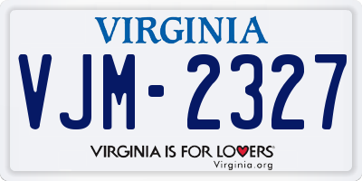 VA license plate VJM2327