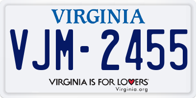VA license plate VJM2455
