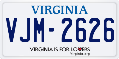 VA license plate VJM2626