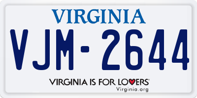 VA license plate VJM2644