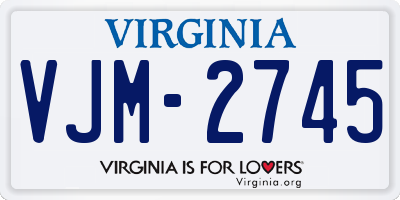 VA license plate VJM2745