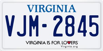 VA license plate VJM2845