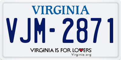 VA license plate VJM2871
