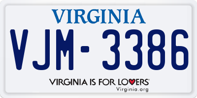VA license plate VJM3386