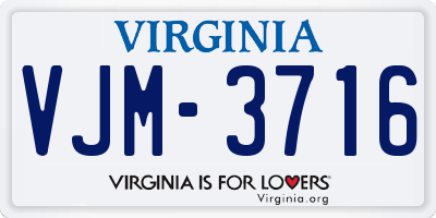 VA license plate VJM3716