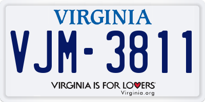 VA license plate VJM3811