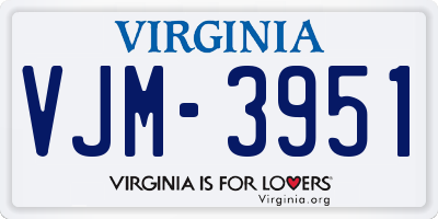 VA license plate VJM3951