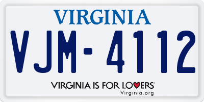 VA license plate VJM4112