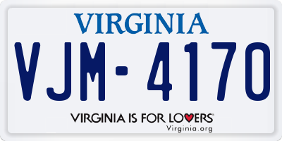 VA license plate VJM4170