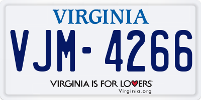 VA license plate VJM4266