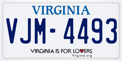 VA license plate VJM4493