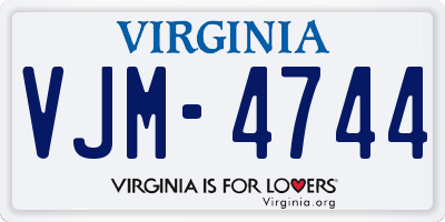 VA license plate VJM4744