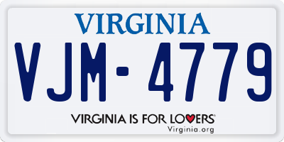 VA license plate VJM4779